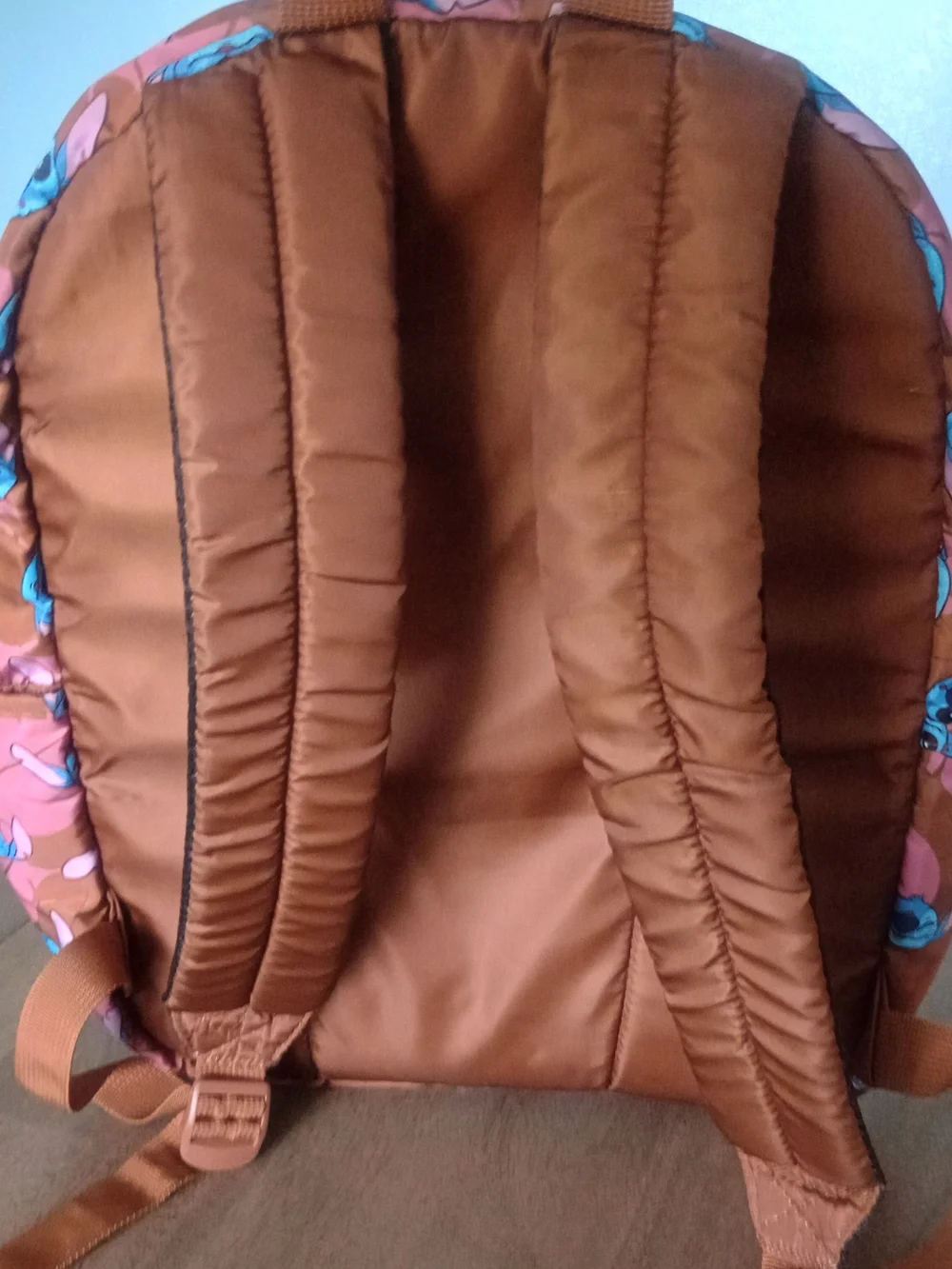 Kids Pink & Brown Stitch Cartoon Character Backpack -